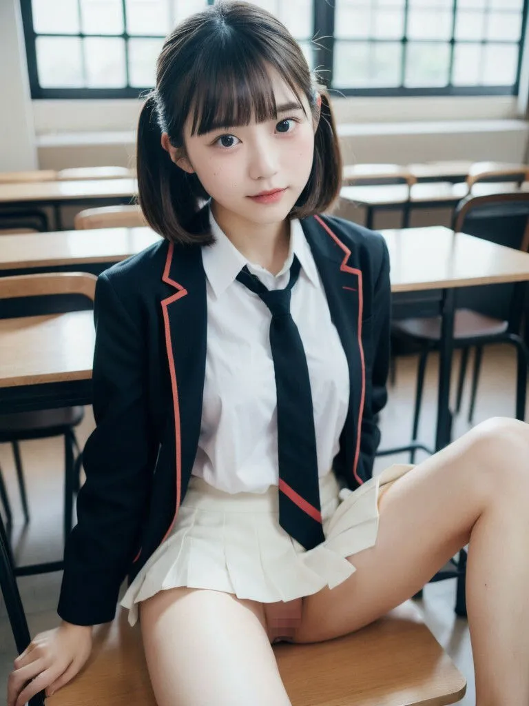 制服女子の裏アカ -教室で露出チャレンジ-