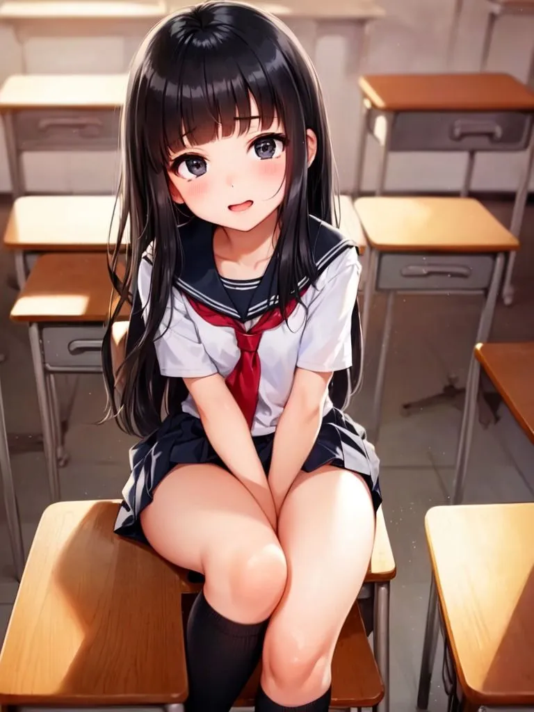 痴漢に遭う少女