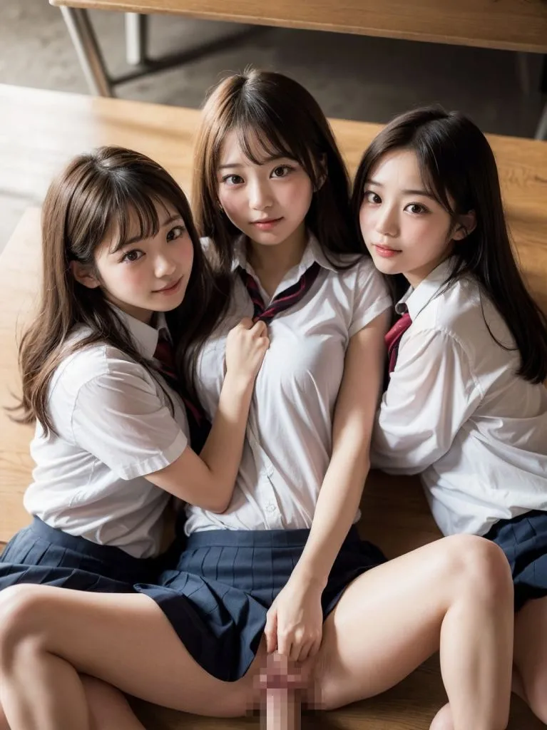 教室で女子校生ハーレム！【超リアルCG集】