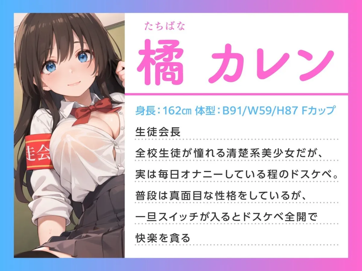 純粋清楚な巨乳生徒会長が実はドスケベJKだった〜学校内でSEXライフ〜