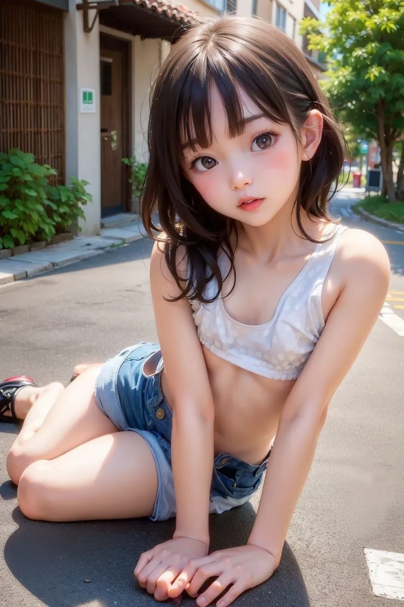 路地裏にちっぱい