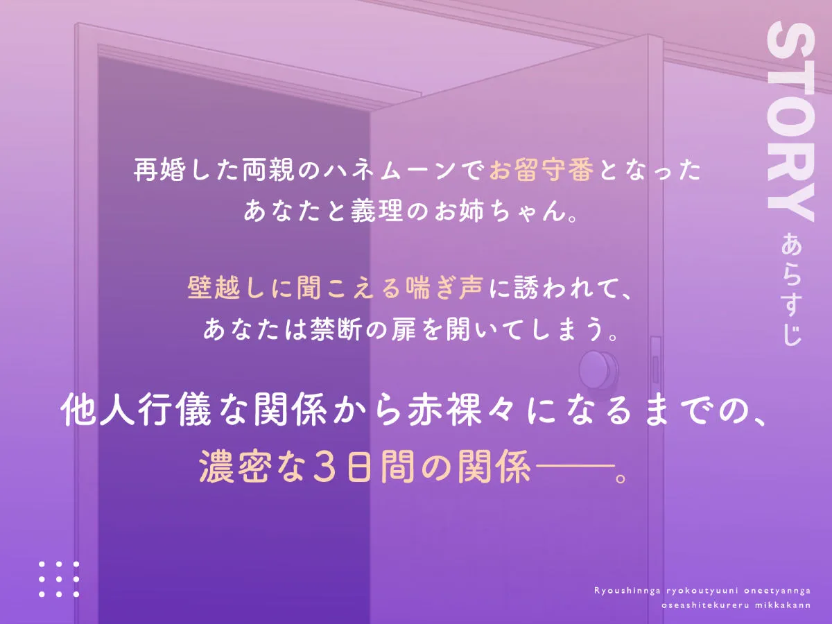 【バイノーラル】両親が旅行中にお姉ちゃんがお世話してくれる3日間