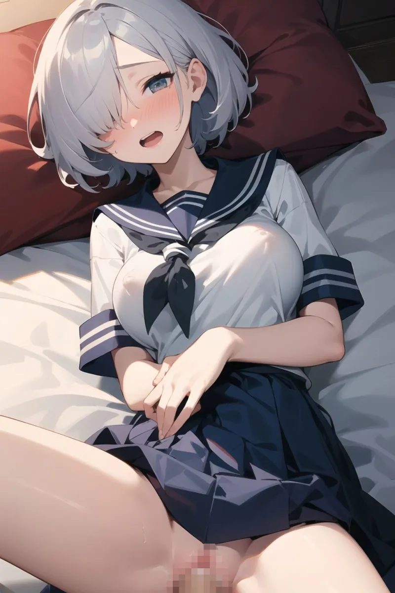 【銀髪JK×着衣プレイ】転校生の銀髪ハーフが美巨乳すぎた件