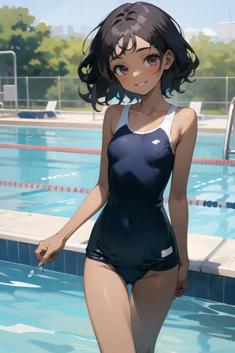 スク水引き裂き陵辱