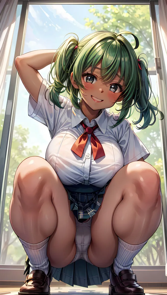 南の島の日焼け女子