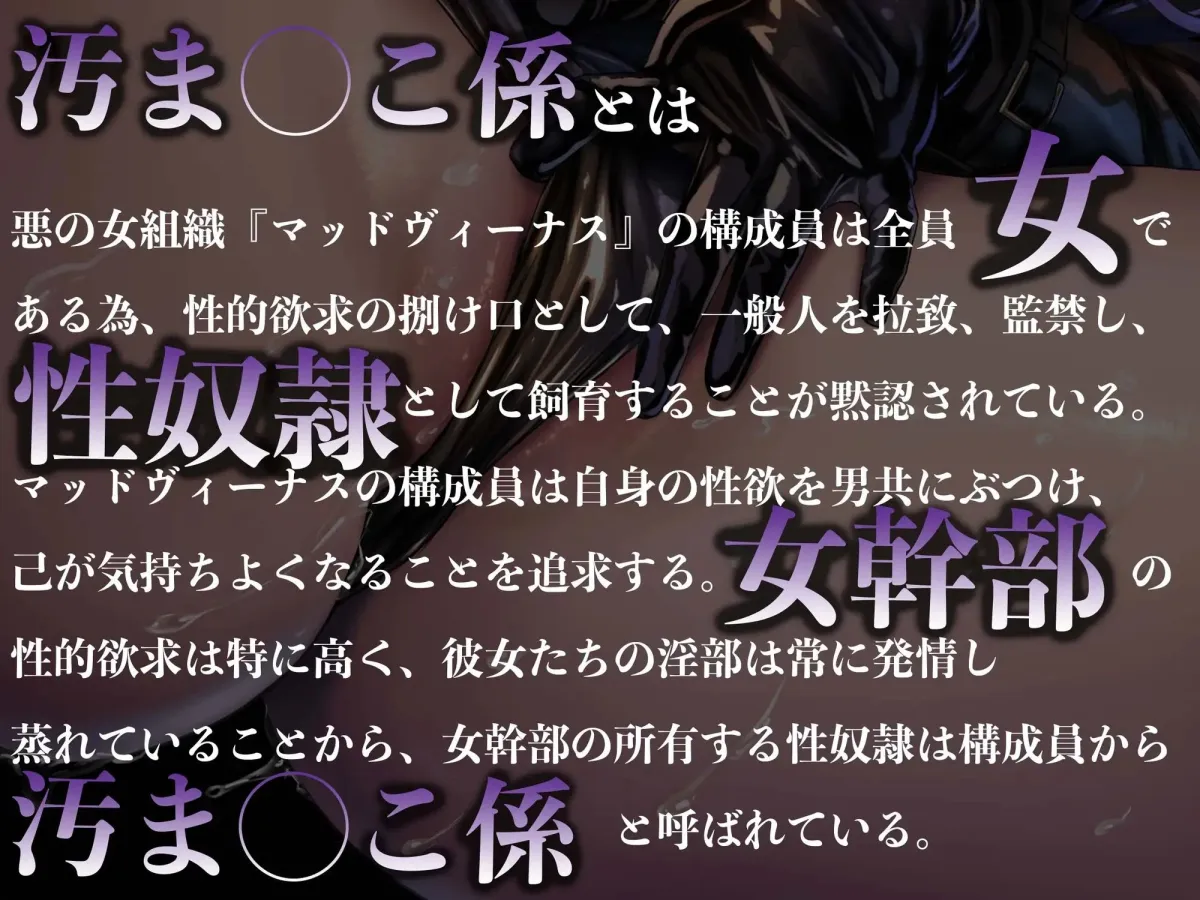 【逆レイプ】女幹部の汚まんこ係（黒）〜悪の組織に連れ去られ、幹部専属の肉ディルドにされた僕。〜