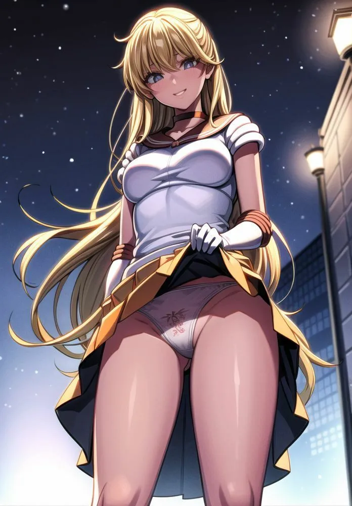 セーラー戦士のスカートたくしあげ