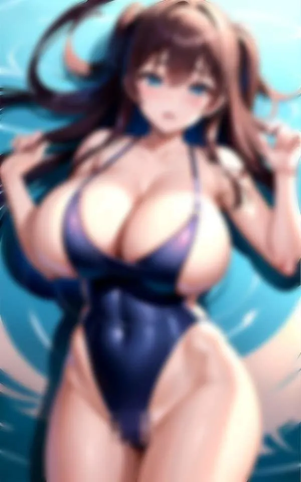 超乳スク水 スク水の中はぐっしょり濡れ濡れ