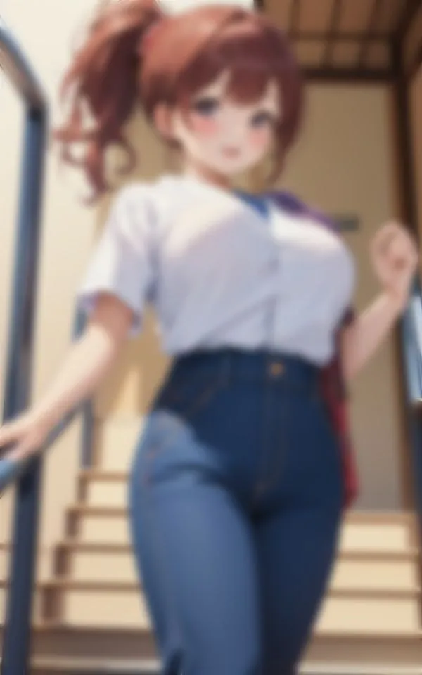 巨乳彼女と羞恥デートへ〜はみ出るおっぱいに周りの視線の的に...