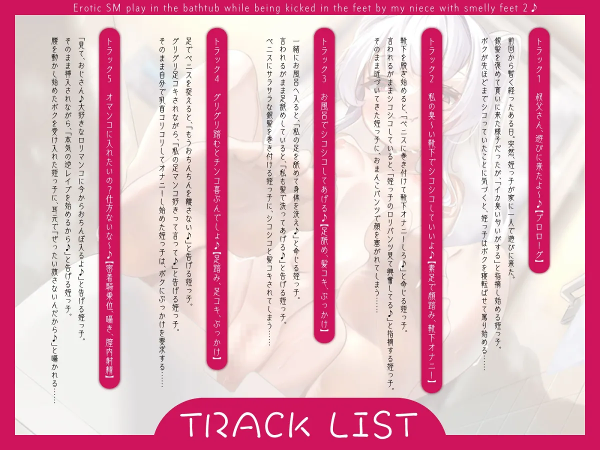 足の臭い姪っ子に足蹴にされながら、も〜っとお風呂でえっちなSMプレイ2♪（KU100マイク収録作品）