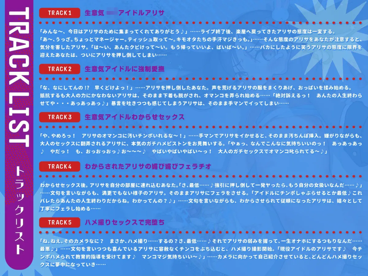 裏では文句ばかりの性悪アイドルをわからせて一生オナホにする！（KU100マイク収録作品）