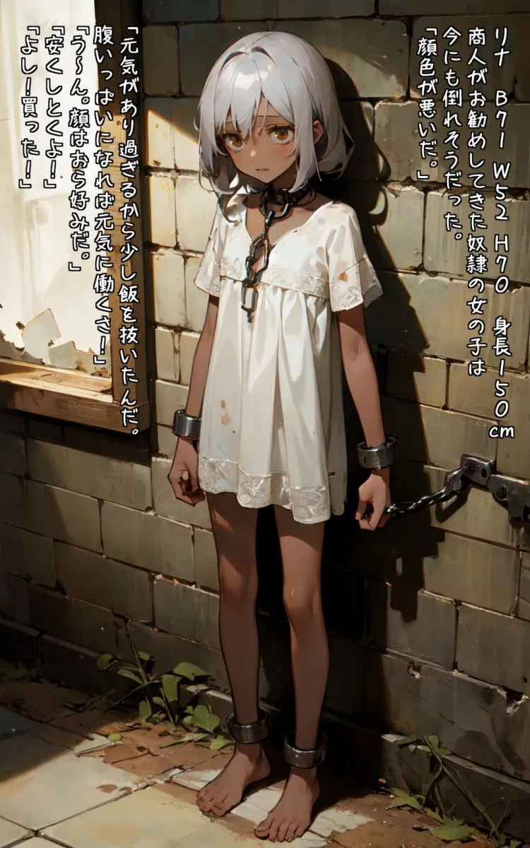華奢で肉付きがよくない女の子を奴隷市場で買ってきた