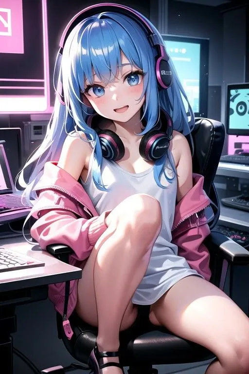 【青髪ゲーマー女子校生】緊縛拘束され強制高圧中出し