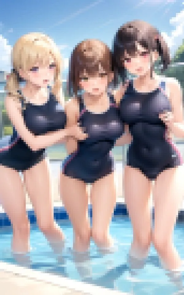 【催眠アプリ】水泳部の美少女達が野外プレイ