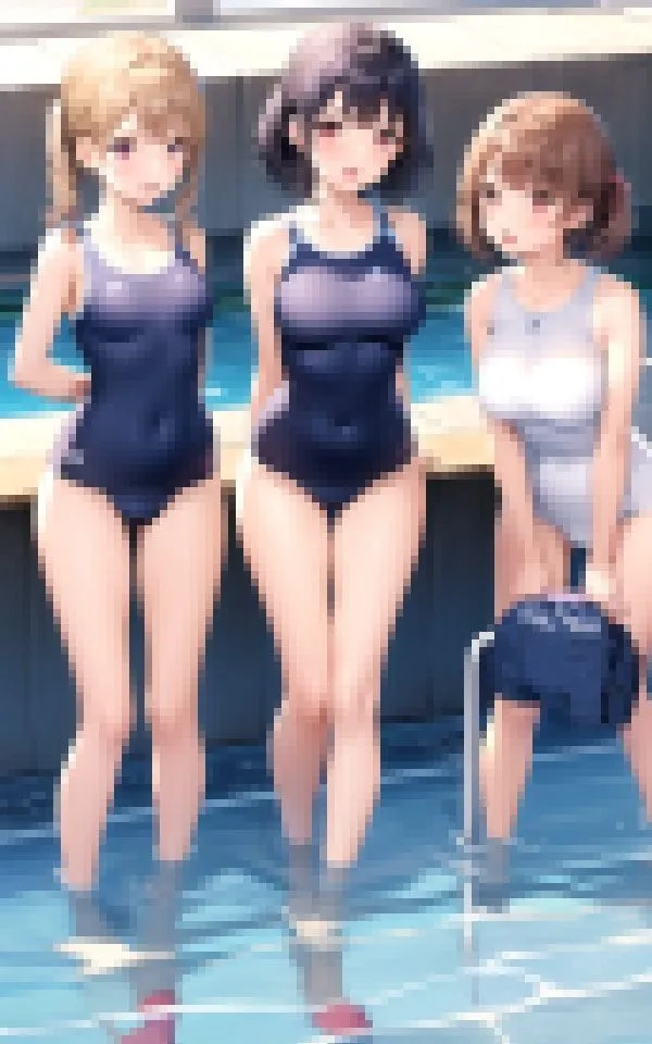 【催眠アプリ】水泳部の美少女達が野外プレイ