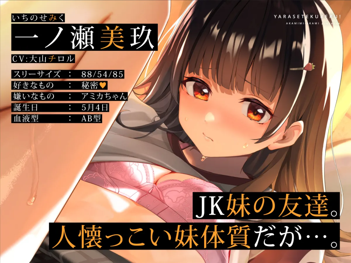 【10日間限定特典付き】ヤラせてくれる！ドスケベJK妹の友達〜オホ声よわよわ性処理おまんこ〜【濃厚えっち】