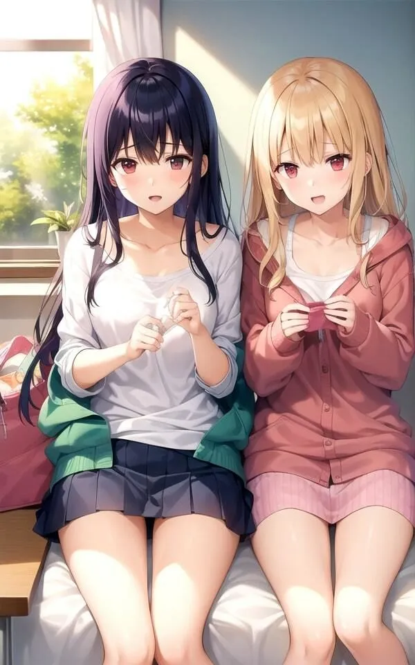 JK同士がエッチな恰好でお泊り撮影記録