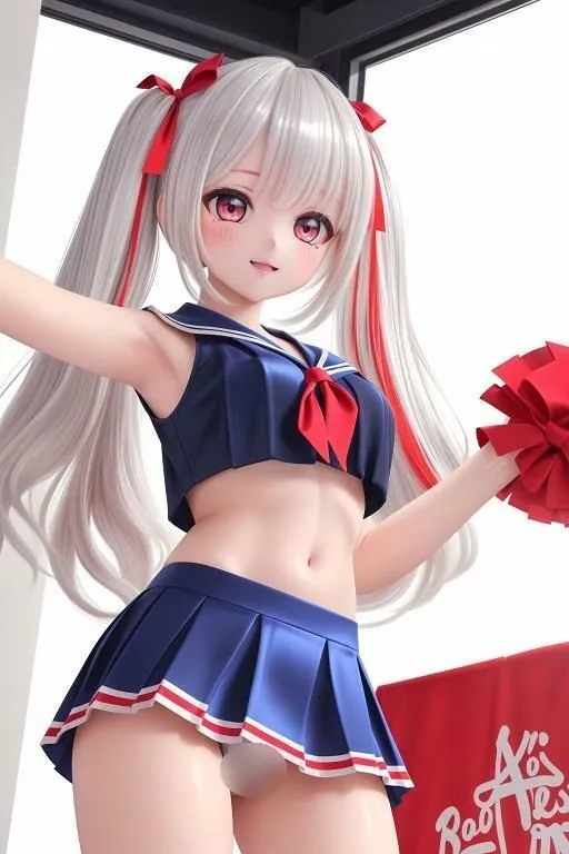 チアガールのローアングルパンチラ