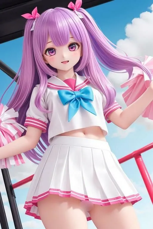 チアガールのローアングルパンチラ