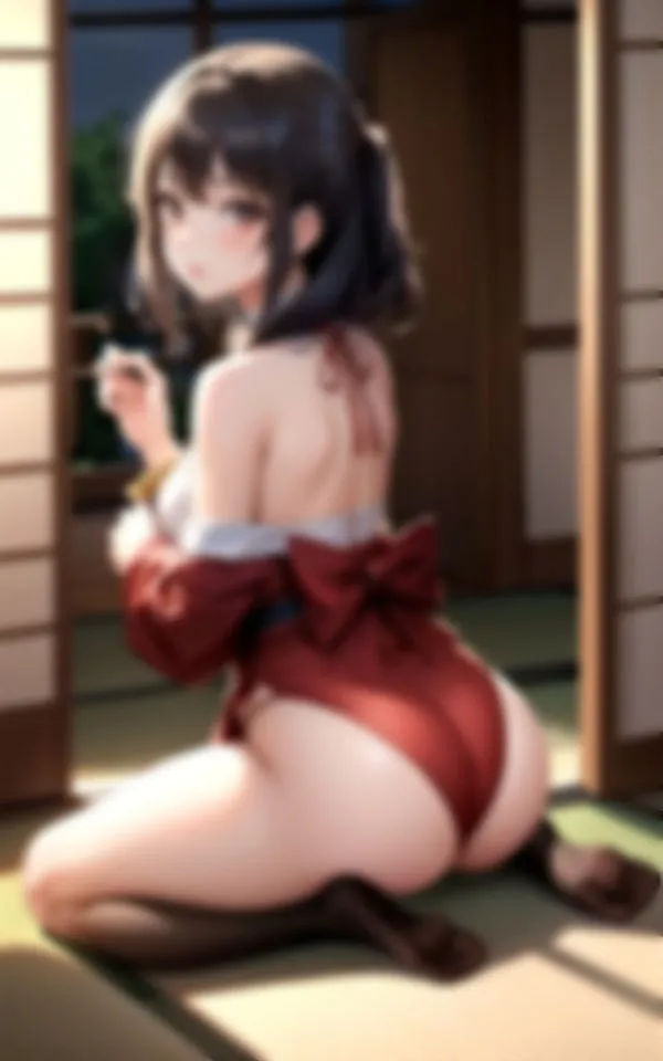 童貞の僕が着物美人の魅せるお尻で挑発されて…。