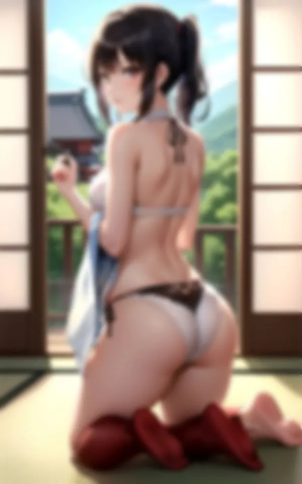 童貞の僕が着物美人の魅せるお尻で挑発されて…。