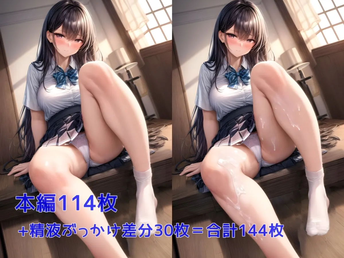 【脚フェチ向け】女の子の美脚イラスト集 精液ぶっかけ差分あり