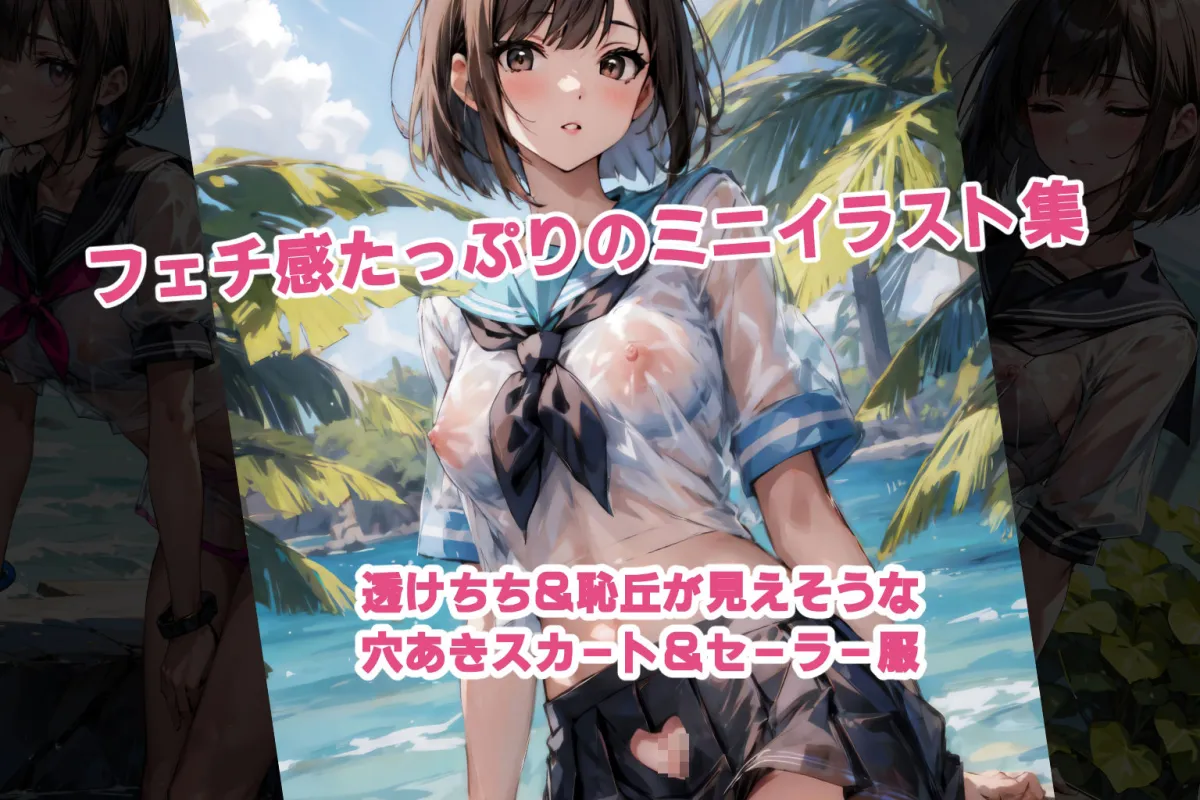 すけすけセーラービキニ＆ぷっくりショートパンツ（修理かのん ミニイラスト集）