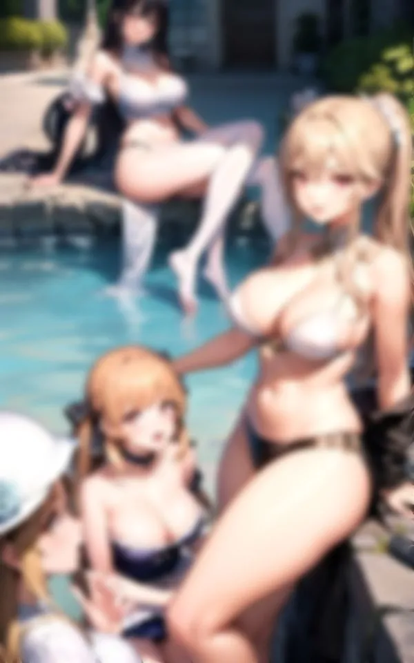 淫乱水着メイドとプールでHなハーレム天国