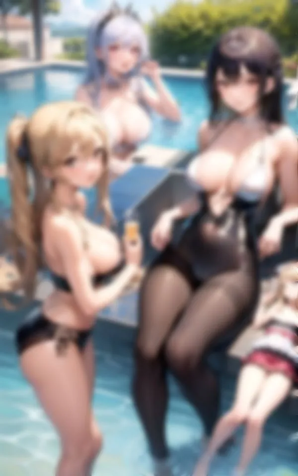 淫乱水着メイドとプールでHなハーレム天国