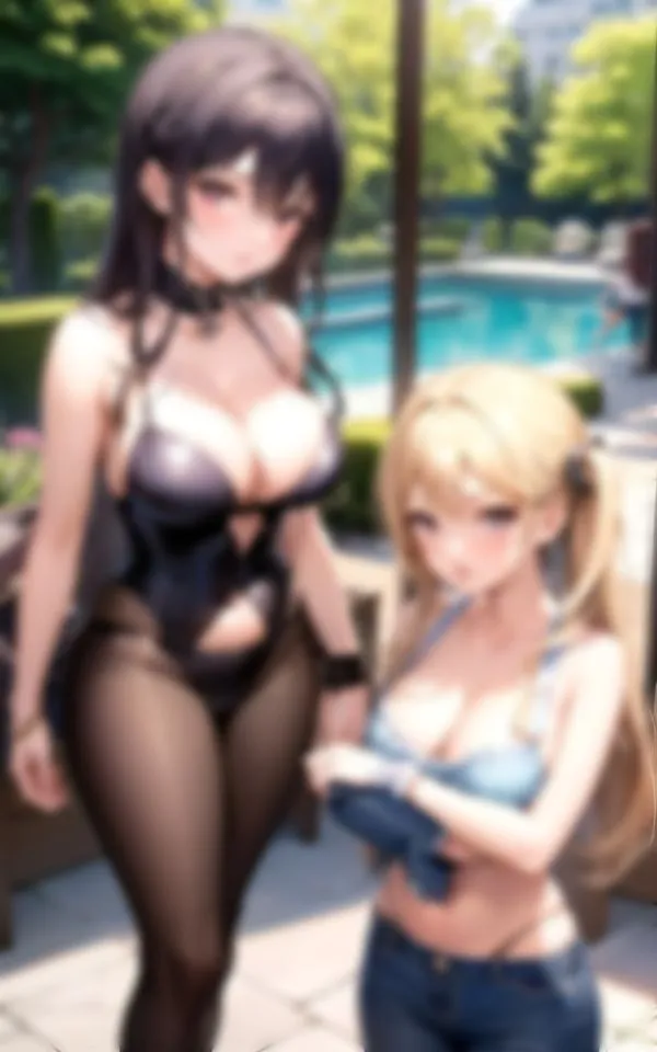 淫乱水着メイドとプールでHなハーレム天国