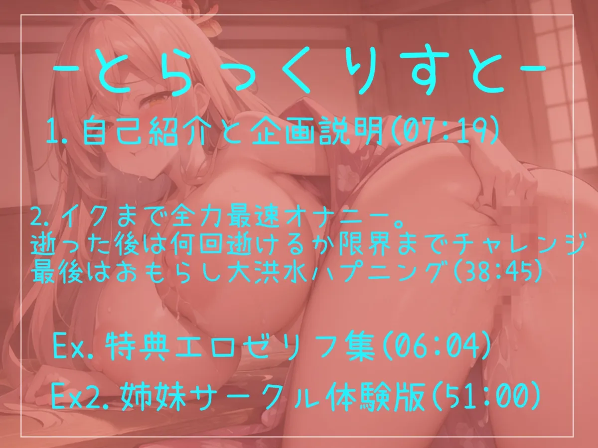 【豪華特典複数あり】オホ声♪ あ’あ’あ’あ’.おまんこ壊れちゃぅぅ...イグイグゥ〜無限連続絶頂しまくるHカップ爆乳娘の最速オナニーRTA＆イケなくなるまで限界おもらし大洪水