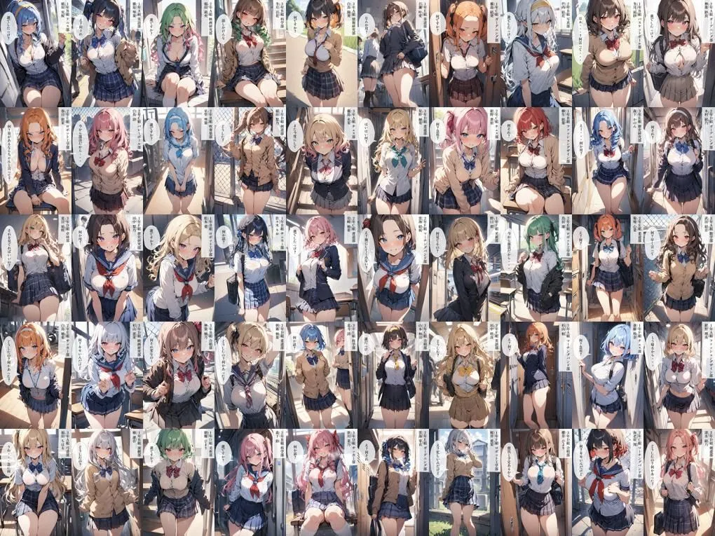 50キャラ 制服JK オホ顔Ver 即オチ2コマ 生ハメ催眠