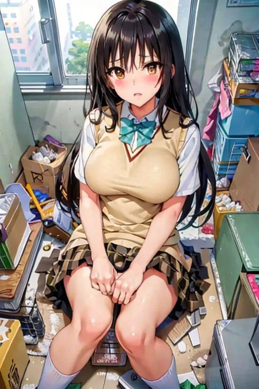 ゴミ部屋に監禁され処女と初アナルを奪われた巨乳女子高生 ゆい