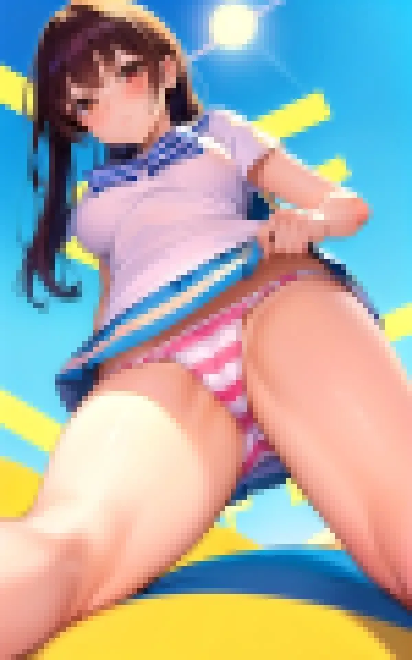 真下から見る美女の絶景