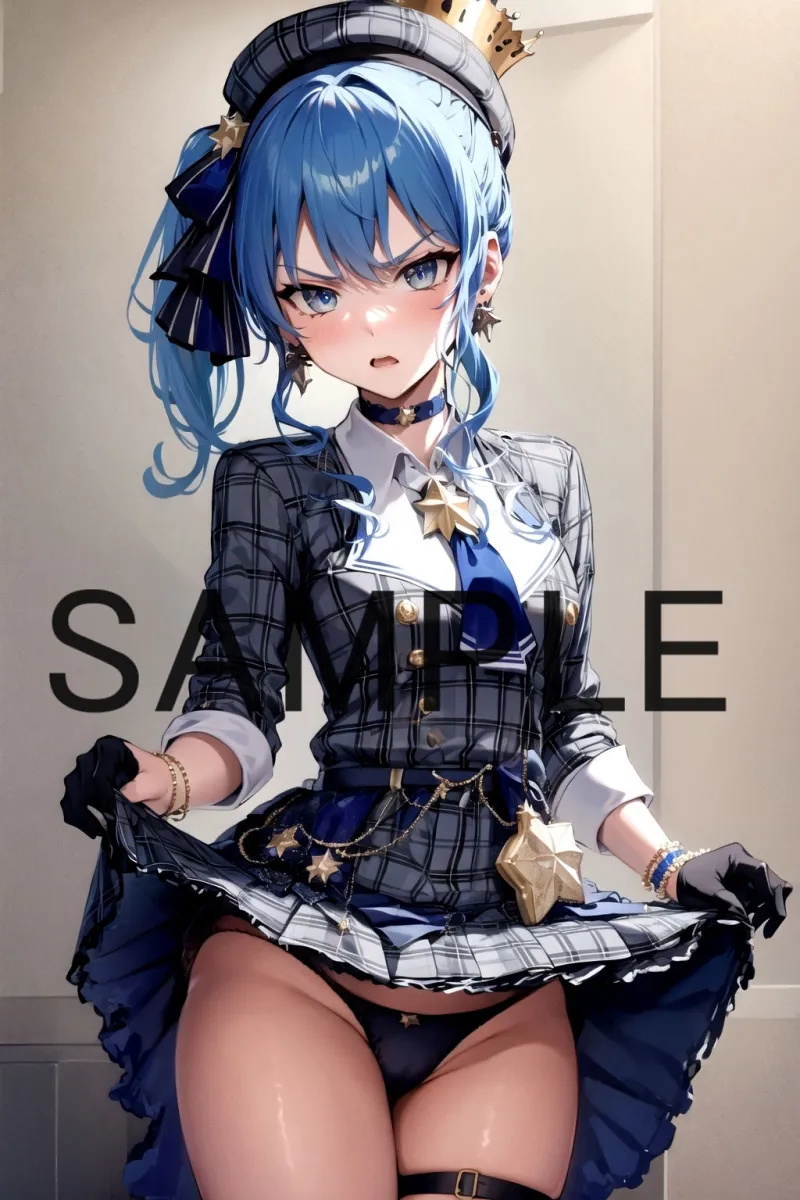 不機嫌そうな顔でパンツを見せてもらう【ホロメン】