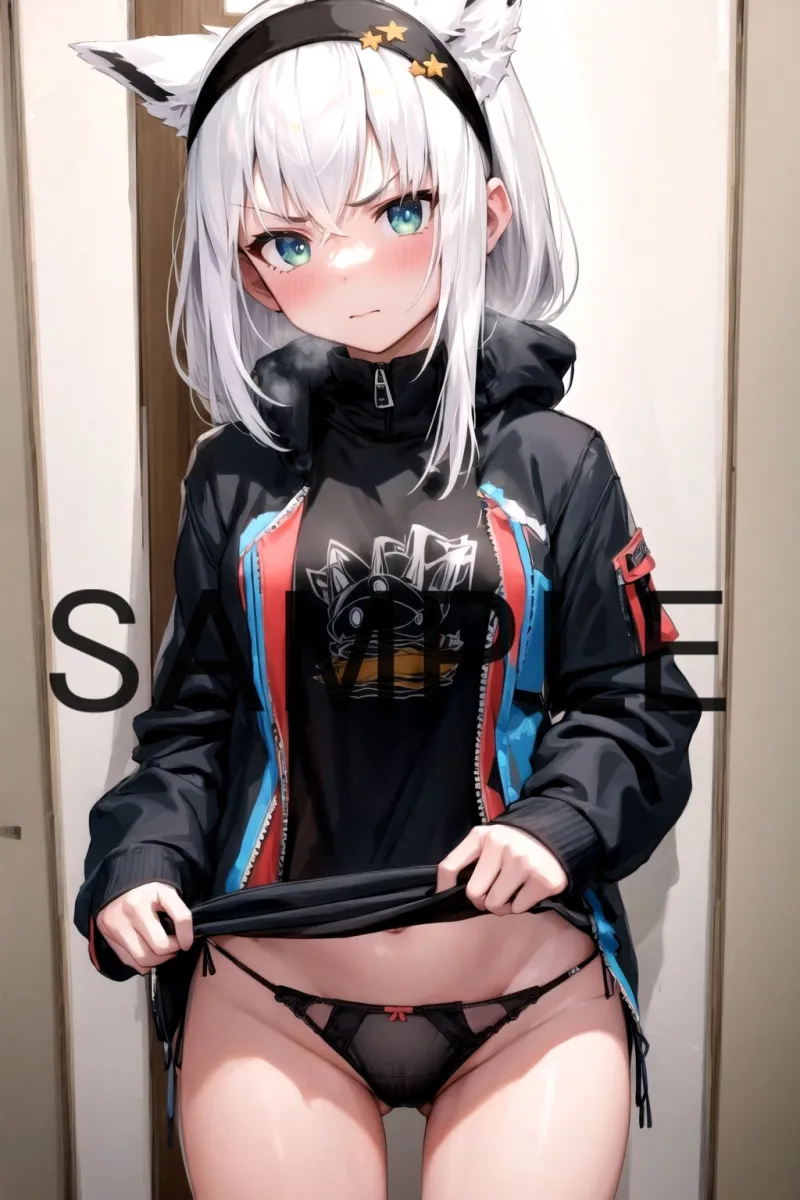 不機嫌そうな顔でパンツを見せてもらう【ホロメン】