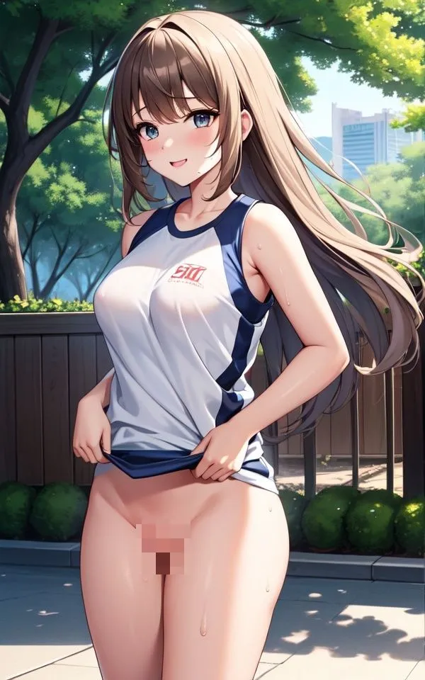 朝練美女の濡れ濡れランニング