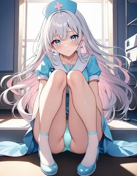 ナースのしゃがみパンチラ