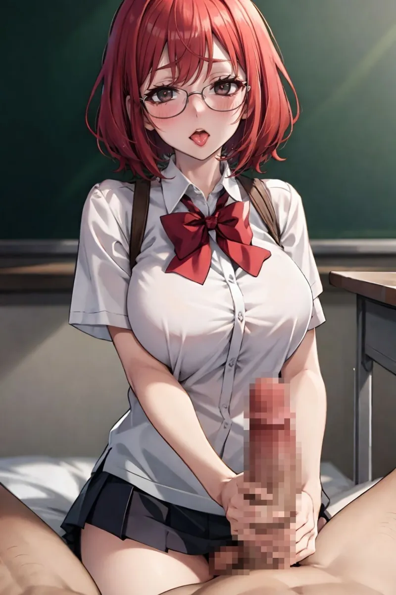 爆乳制服女子の絶対領域を犯す！