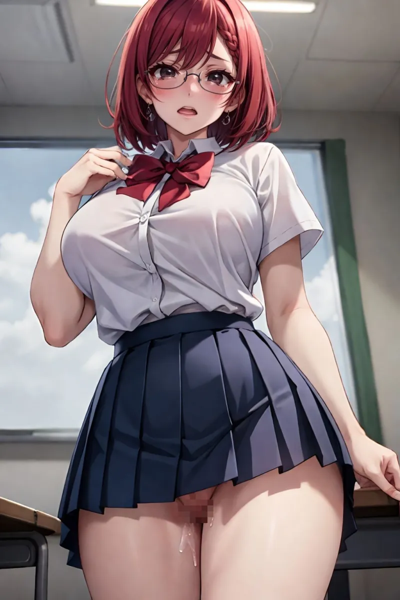 爆乳制服女子の絶対領域を犯す！