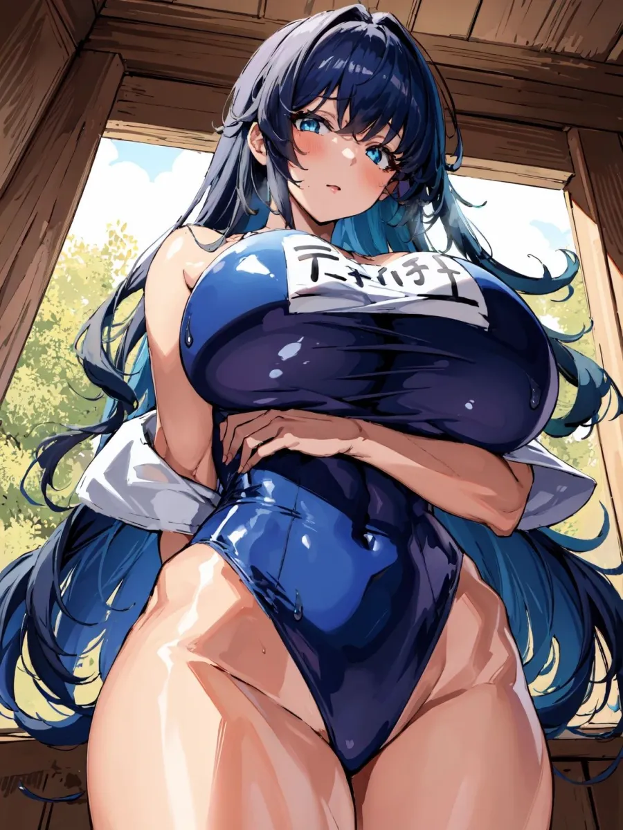 爆乳水着美女【妄想イラスト美女図鑑vol.82】