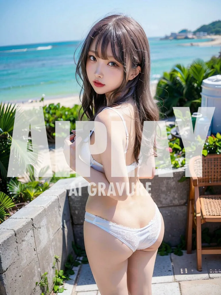 水着が無いので下着で海へ