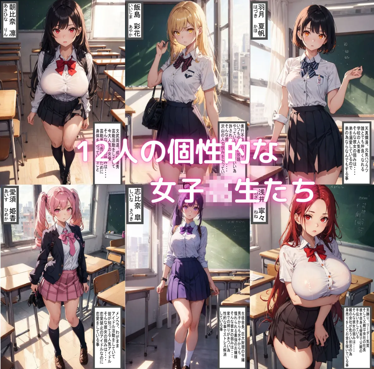 12人の訳アリ女子校生を犯す話 大集合編【セリフ付き】