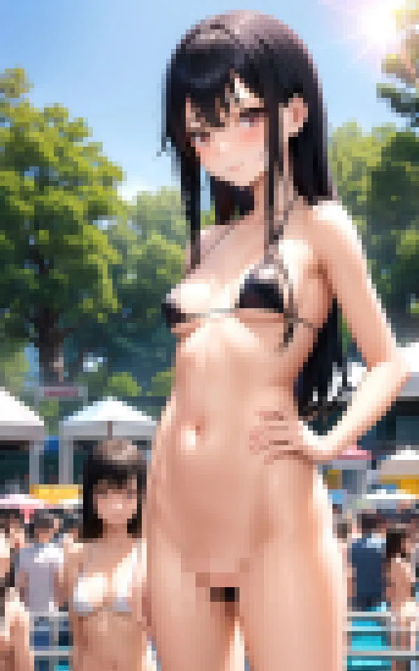 先輩！水着が脱げてます！