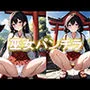 巫女のしゃがみパンチラ