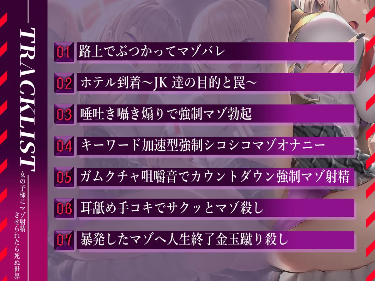 女の子様にマゾ射精させられたら死ぬ世界〜極悪ドスケベギャル2人組のキーワード加速型強制マゾオナニーサポート〜