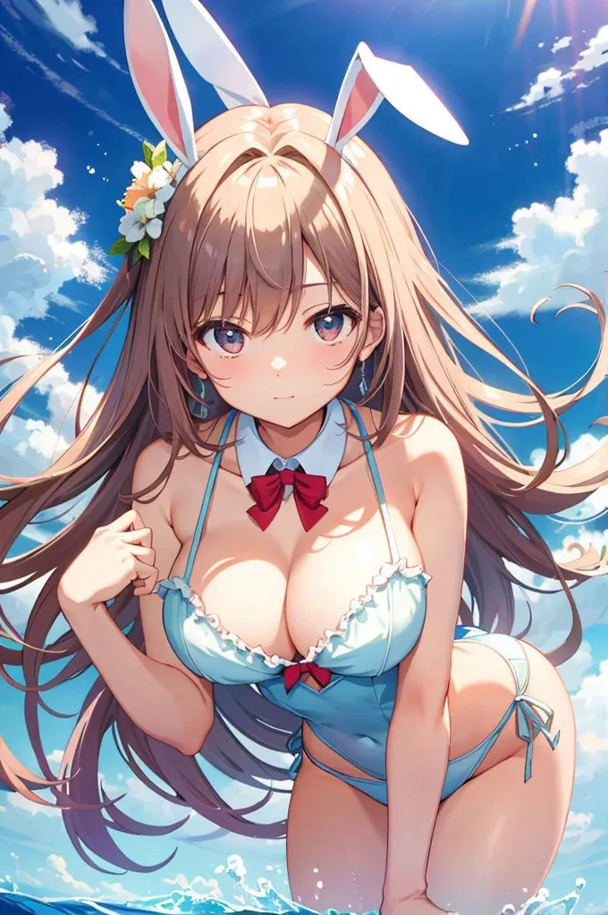 巨乳バニーガール美女【妄想イラスト美女図鑑vol.91】