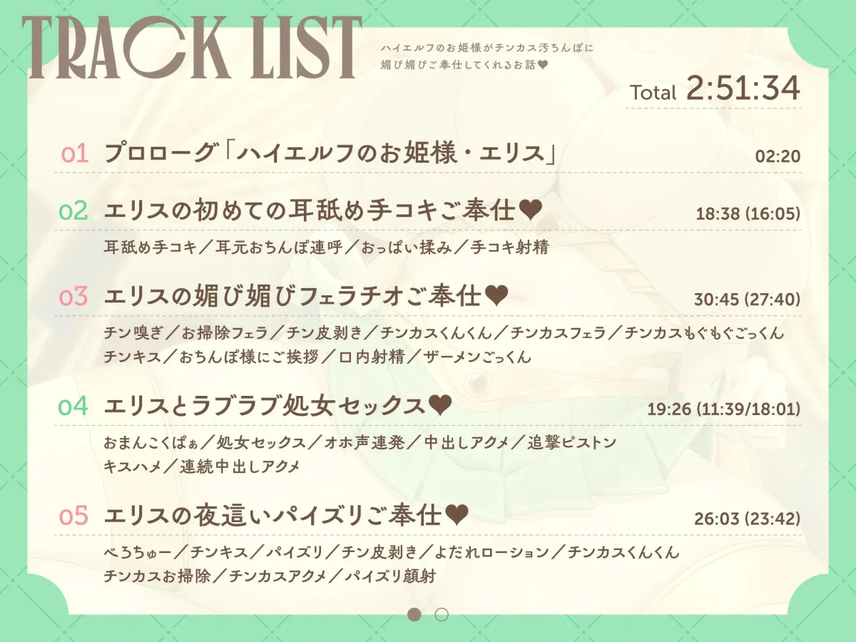 ハイエルフのお姫様がチンカス汚ちんぽに媚び媚びご奉仕してくれるお話♪【KU100】
