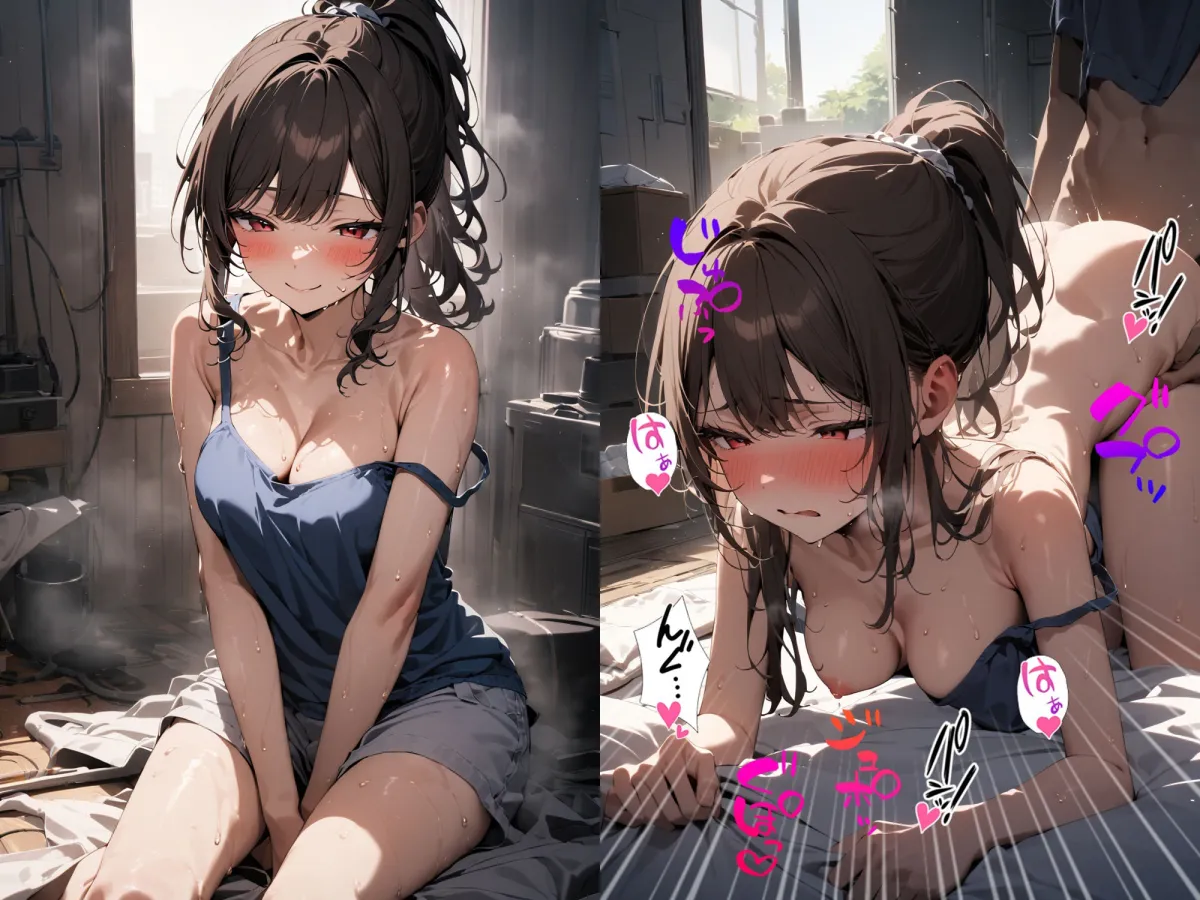 60キャラ 汗だく びしょ濡れ 即オチ2コマ