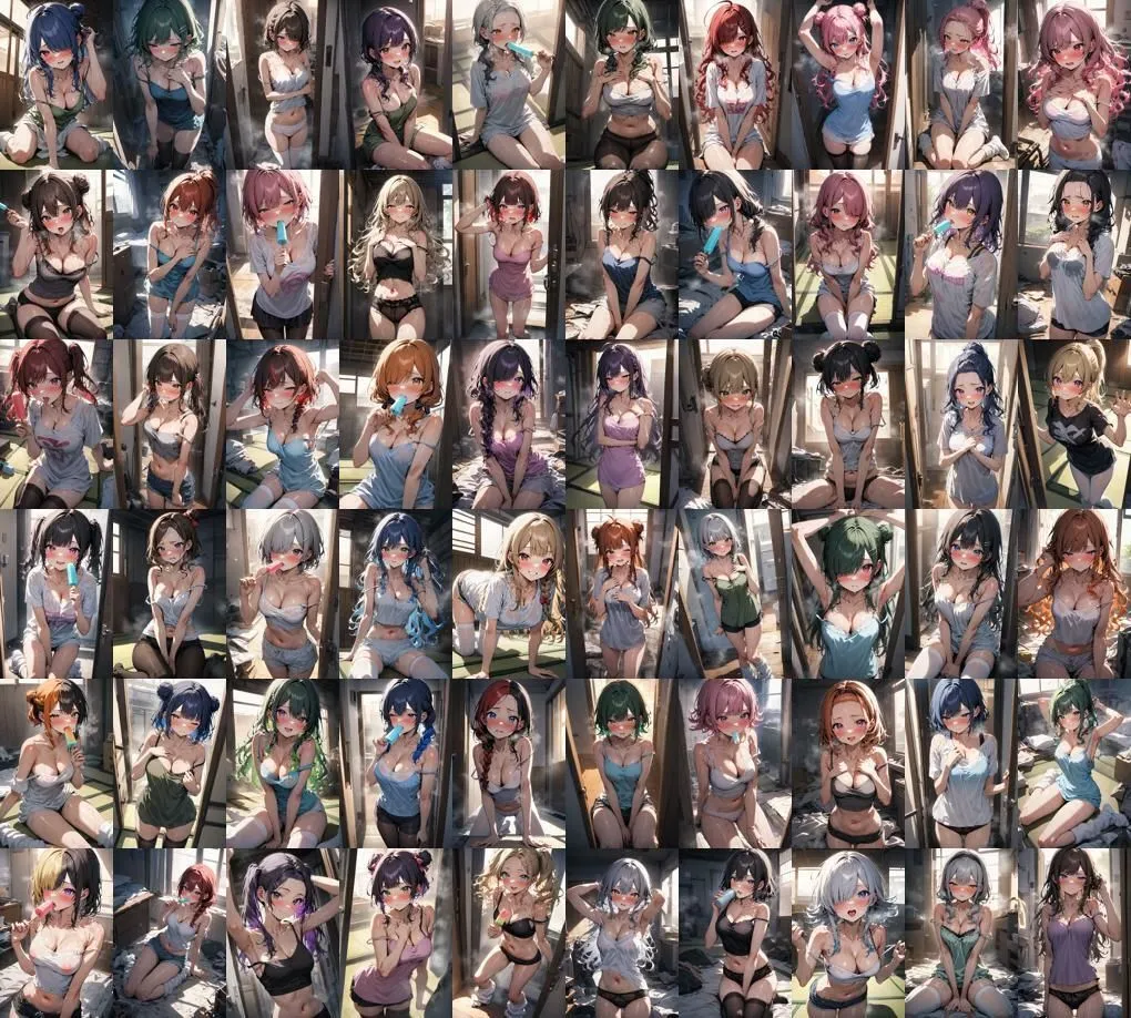 60キャラ 汗だく びしょ濡れ 即オチ2コマ